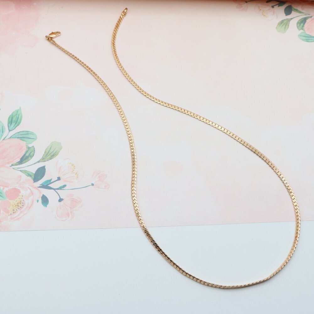 Elegant Rose Gold Flat Chain Necklace in High Quality Finish, XPNL0271